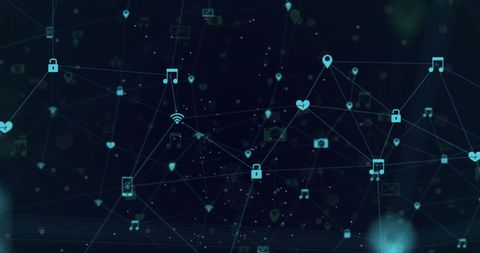 Digital Connections with Nodes and Network Symbols - Download Free Stock Images Pikwizard.com