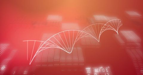 Digital DNA Strand with Binary Code in Red Abstract - Download Free Stock Images Pikwizard.com