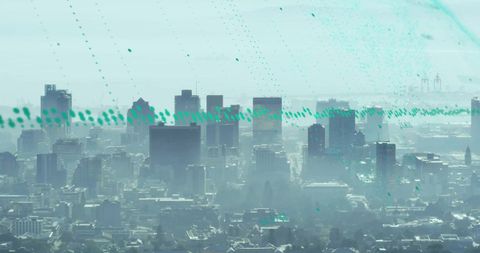 Innovative Data Visualization Overlayed on Urban Skyline - Download Free Stock Images Pikwizard.com