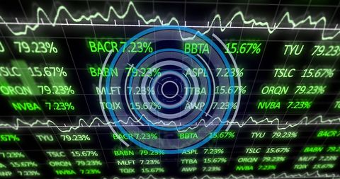 Digital interface display in global financial networking concept