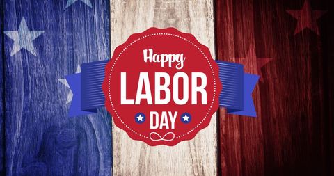 Labor Day Celebration Banner with American Flag Colors