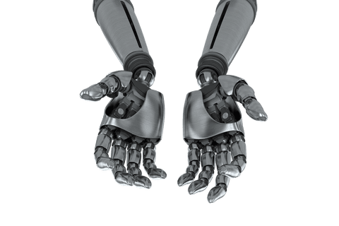 metallic robotic hands offering gesture on transparent background - Download Free Stock Videos Pikwizard.com