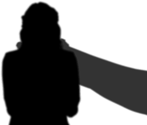 Elegant silhouette of woman with shadow transparent background