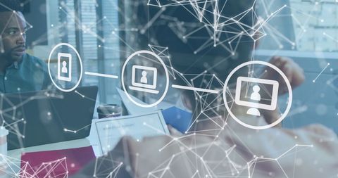 Digital Networking in Modern Business Setting - Download Free Stock Images Pikwizard.com