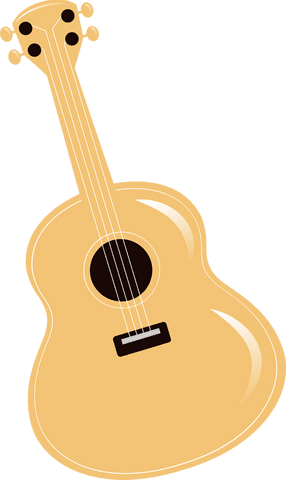 Stylized acoustic guitar with transparent background