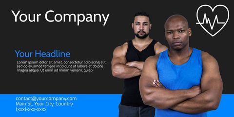 dynamic fitness promotion with muscular men emphasizing strength - Download Free Stock Templates Pikwizard.com