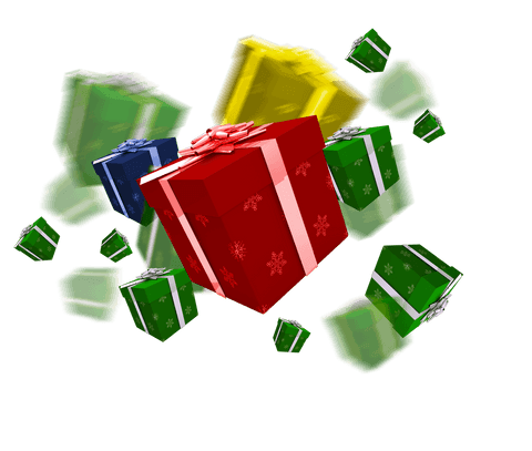 Colorful 3D Presents with Bows on Transparent Background