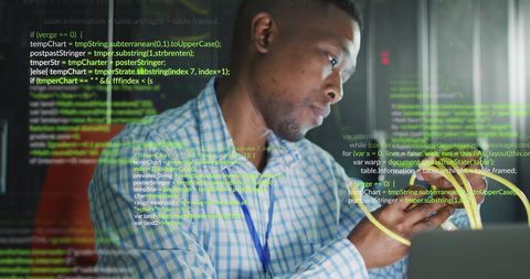 IT Engineer Analyzing Data on Transparent Display Server Room - Download Free Stock Images Pikwizard.com