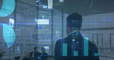 businessman analyzing futuristic financial data presentation - Download Free Stock Images Pikwizard.com