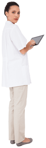 transparent female nurse using digital tablet safely - Download Free Stock Videos Pikwizard.com
