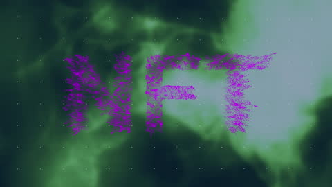Digital NFT Art with Futuristic Green Tech Background