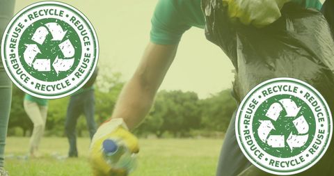 Volunteers Engaged in Outdoor Recycling Efforts for Eco-Friendly Initiative