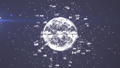 Digital Network Globe with Abstract Data Points