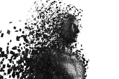 transparent disintegration of pixelated 3d male figure - Download Free Stock Videos Pikwizard.com