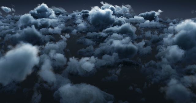 A serene expanse of clouds under a twilight sky creates a tranquil and dreamlike atmosphere - Download Free Stock Photos Pikwizard.com
