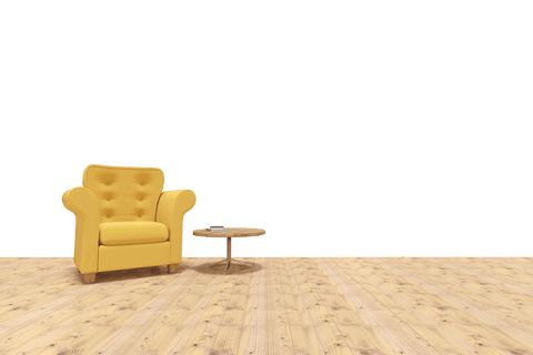 yellow armchair and wooden table on transparent background - Download Free Stock Videos Pikwizard.com