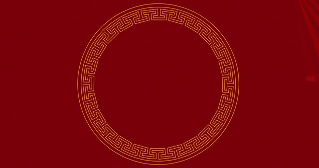 Elegant Chinese New Year Circle Pattern on Red Background - Download Free Stock Images Pikwizard.com