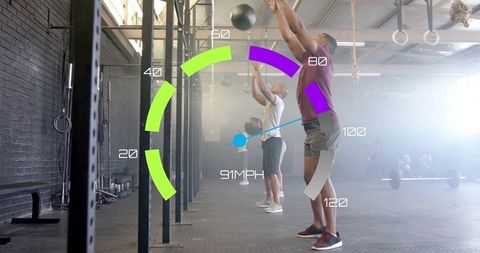 Dynamic Medicine Ball Training with Virtual Speed Tracker in Gym