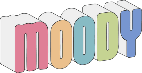 3D Isometric MOODY Letters with Pastel Face Colors