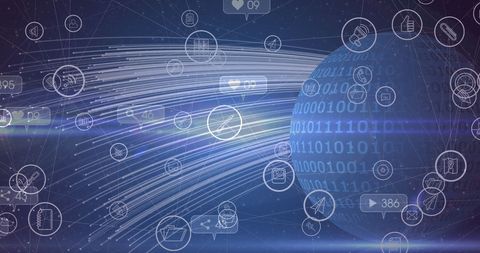 Global Connectivity Concept with Data Streams and Binary Code - Download Free Stock Images Pikwizard.com