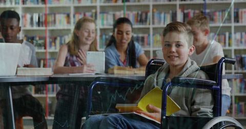 Inclusive education: engaged students learning in diverse school library