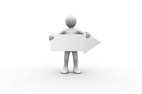 3d humanoid holding blank white arrow sign transparent background - Download Free Stock Videos Pikwizard.com