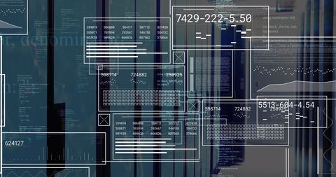 Digital Analytics Interface Overlaying Server Room - Download Free Stock Images Pikwizard.com
