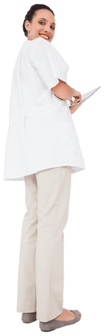 smiling nurse with transparent background using tablet - Download Free Stock Videos Pikwizard.com