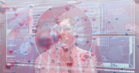 Doctor analyzing data on virus outbreak and researching innovative solutions