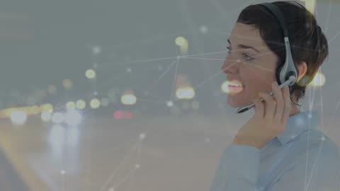 Customer Service Agent with Digital Network Concept