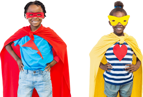 children wearing superhero costumes with transparent background - Download Free Stock Videos Pikwizard.com