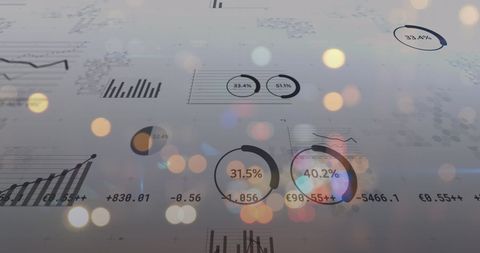blended financial data with urban lights overlay for business analysis - Download Free Stock Images Pikwizard.com