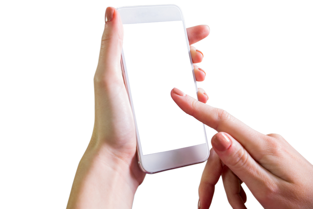 Hand Holding Smartphone with Blank Screen on Transparent Background - Download Free Stock Videos Pikwizard.com