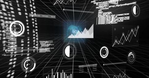 Abstract 6G Technology Interface with Data Stream and Analytics - Download Free Stock Images Pikwizard.com