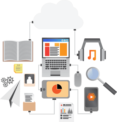 transparent business and media icons on modern digital workspace - Download Free Stock Videos Pikwizard.com