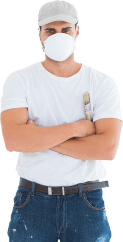 transparent portrait of painter standing arms crossed - Download Free Stock Videos Pikwizard.com