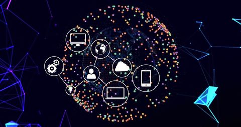 Digital Connections Between Devices and Cloud Over Spinning Globe - Download Free Stock Images Pikwizard.com