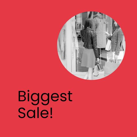 Retail Shopping Sale Event Graphic on Bold Red - Download Free Stock Templates Pikwizard.com