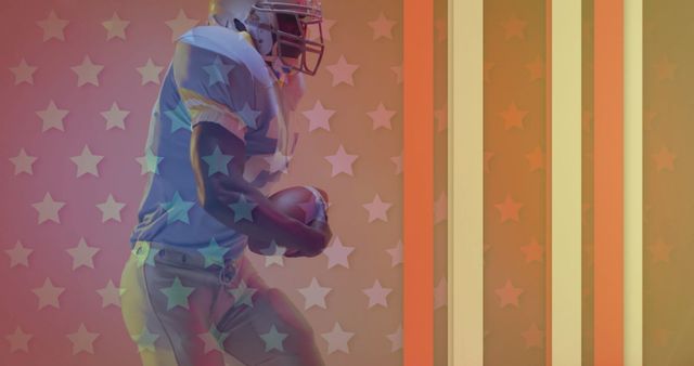 American Football Player Portrait Against USA Flag Background - Download Free Stock Images Pikwizard.com