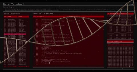 DNA Strand Over Digital Data Processing Interface