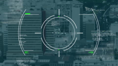 Dynamic Data Processing Overlay on Urban Cityscape
