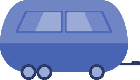 Transparent Blue Trailer Digital Illustration for Transport Concept