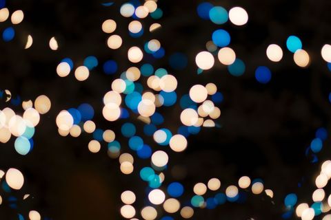Bokeh Light Effect with Blue and White Circles