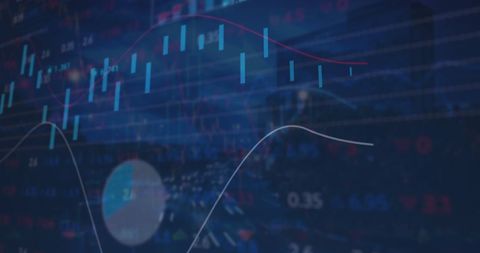 Statistical Stock Market Data with Night City Traffic Overlay - Download Free Stock Images Pikwizard.com