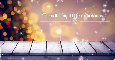 twas the night before christmas eve wooden table snowflakes - Download Free Stock Templates Pikwizard.com