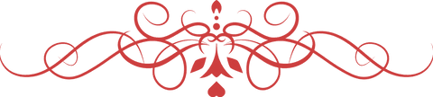 Red Decorative Swirl Pattern on Transparent Background
