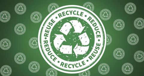 Green Recycling Symbols Promoting Sustainability and Ecology