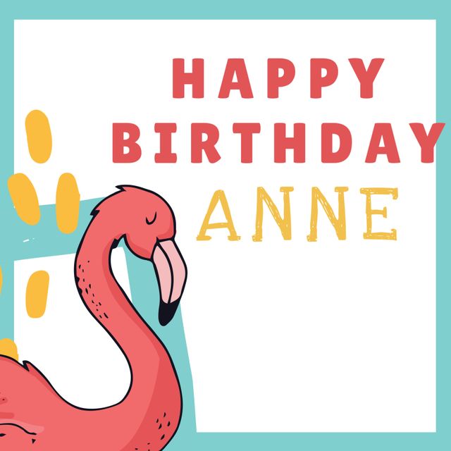 Perfect for sending birthday wishes with a whimsical touch. Use this colorful card to celebrate a friend or loved one’s special day, bringing joy with its playful flamingo design.