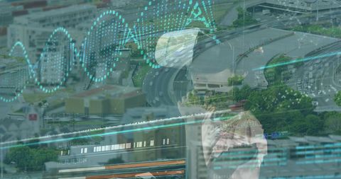 Digital Interface Overlaying Modern Urban Cityscape - Download Free Stock Images Pikwizard.com