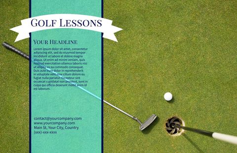 Golf Lessons Promotion: Ball Near Hole on Green Field - Download Free Stock Templates Pikwizard.com